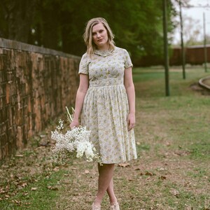 1950s Summer Meadow handmade cotton dress vintage 50s floral print sundress vintage 50s floral cotton dress vintage 50s day dress image 8