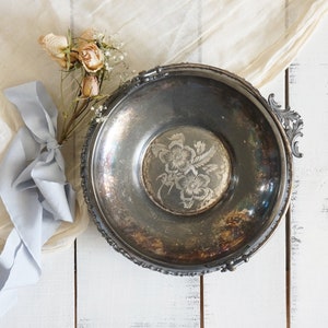 Vintage Dogwood silver plated bride&#39;s basket | vintage international silver co fruit basket | vintage silver plated floral basket
