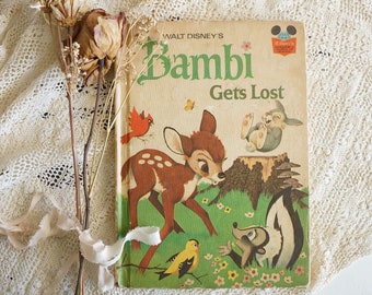 1972 Bambi Gets Lost Walt Disney's hardback book | vintage 70s Disney Bambi book | vintage 70s Disney kids storybook