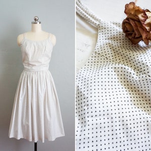 1960s Preserve Summer vestido de día de algodón / vintage 60s vestido de falda completa / 60s vintage swiss dot fit y flare vestido / 60s vestido de lunares