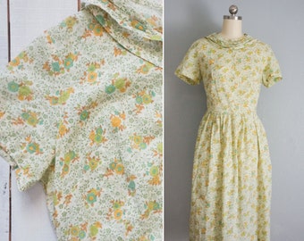 1950s Summer Meadow handmade cotton dress | vintage 50s floral print sundress | vintage 50s floral cotton dress | vintage 50s day dress