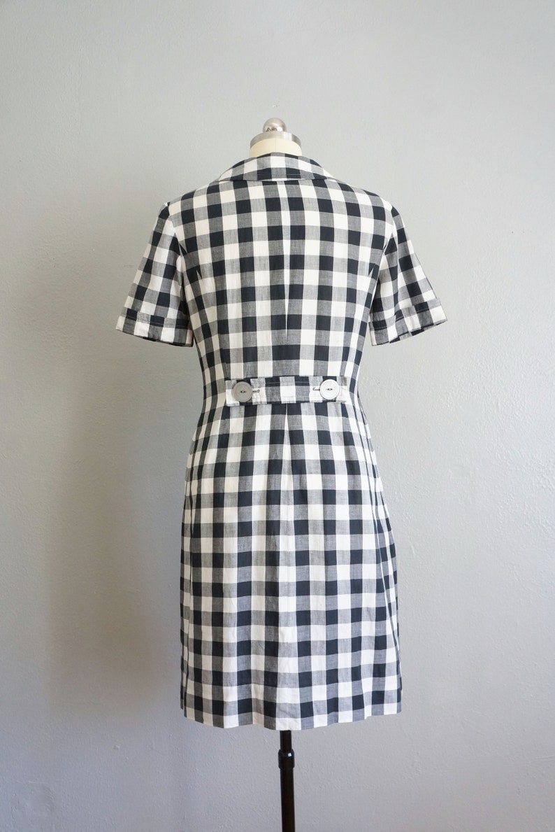 1950s Market Days cotton gingham dress vintage 50s handmade plaid dress 50s cotton sundress