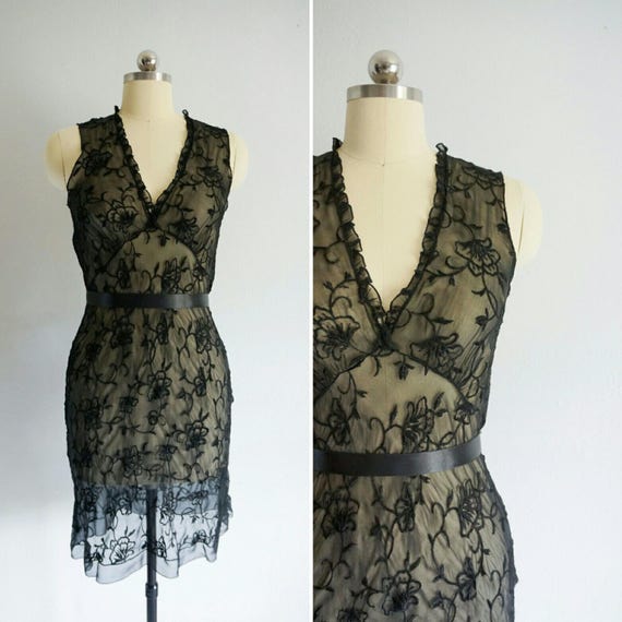 1990s Roza silk lace slip dress | 90s vintage silk