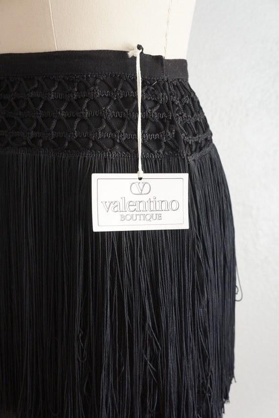 1980s Valentino fringe flax linen skirt | vintage… - image 6