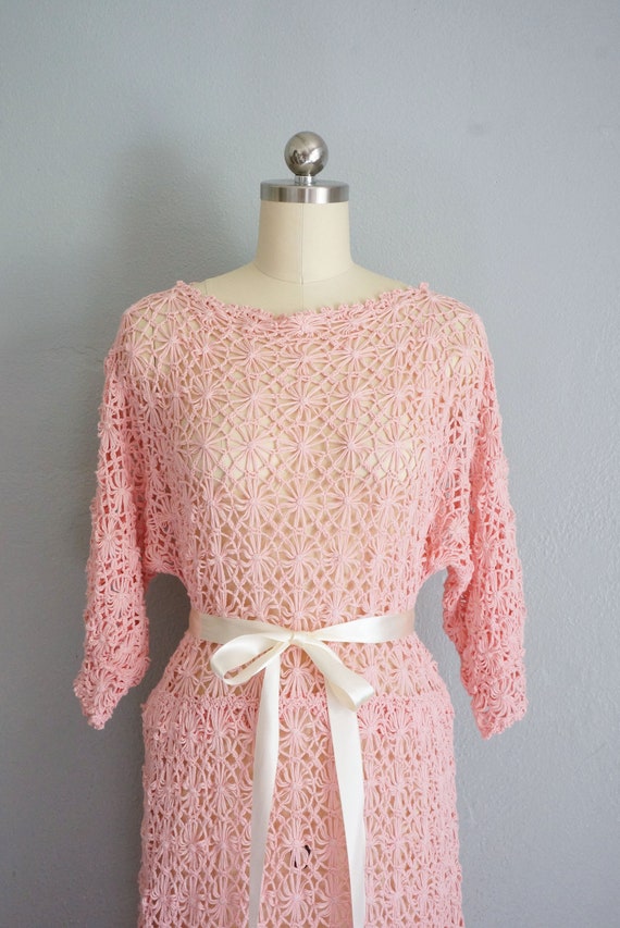 1930s Secret Keeper crochet pink dress | vintage … - image 3