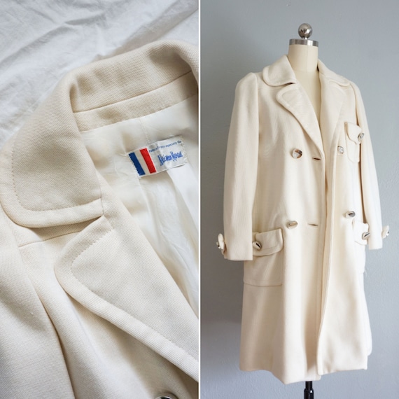 1960s Neiman Marcus white coat | vintage 60s Neiman Marcus white pea coat | vintage 60s designer coat | vintage 60s Neiman Marcus jacket