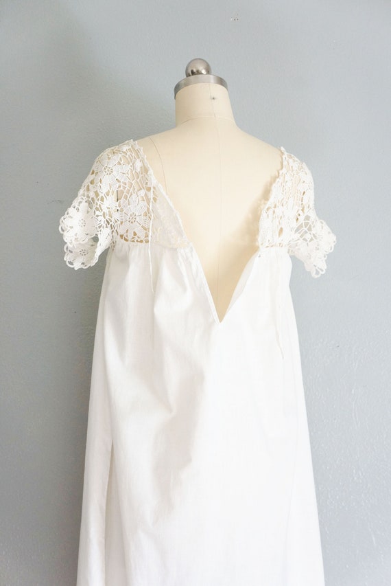 edwardian Delicate White cotton crochet gown | an… - image 6