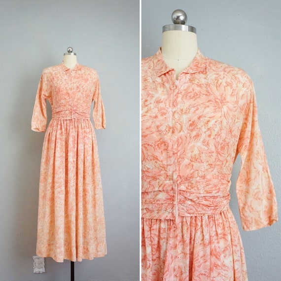 1940s/1950s Endless Love rayon dressing gown | vi… - image 1