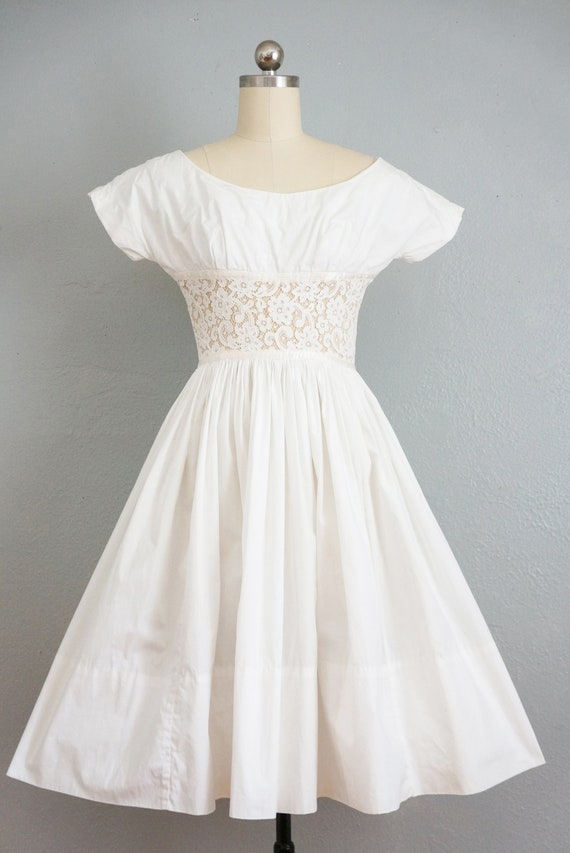 1950s Middle Roses cotton day dress | vintage 50s… - image 2