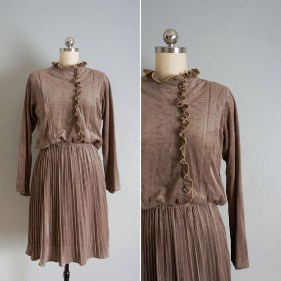 1980s Timber velvet dress | vintage 80s velvet dre