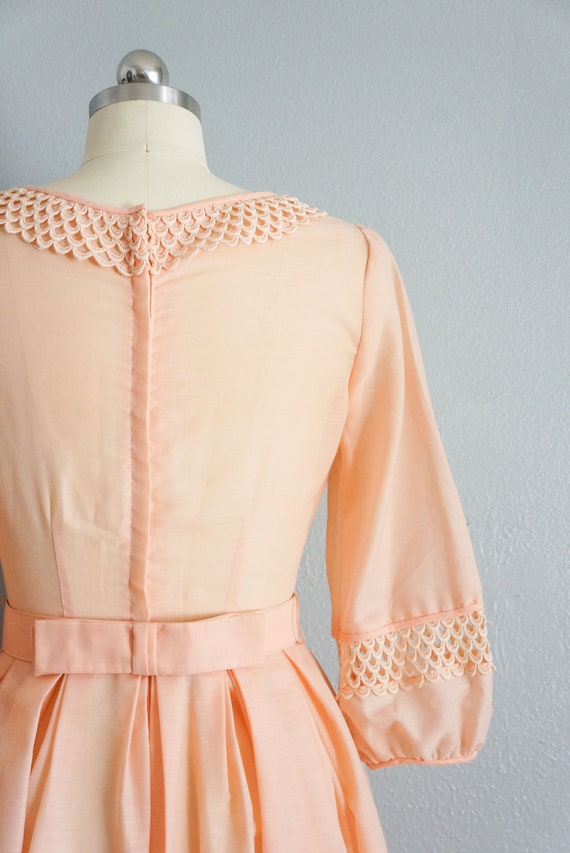 1950s Blushing Peach day dress | vintage 50s pink… - image 6
