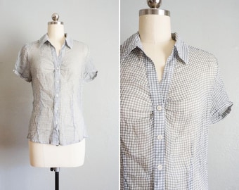 Blusa de seda de tejido Aurie de la década de 1990 / top de gasa de seda The Limited vintage de los 90 / top de gasa de seda estilo años 40 / top de gasa de seda vintage de los 90