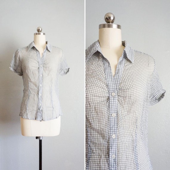 1990s Aurie tissue silk blouse | vintage 90s The … - image 1