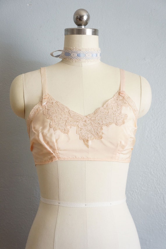 1940s Shell Pink lace bralette | vintage 40s pink 