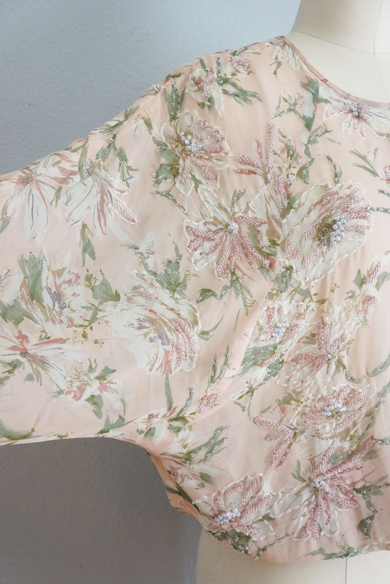 1980s Diane Freis beaded floral top | vintage 80s… - image 9
