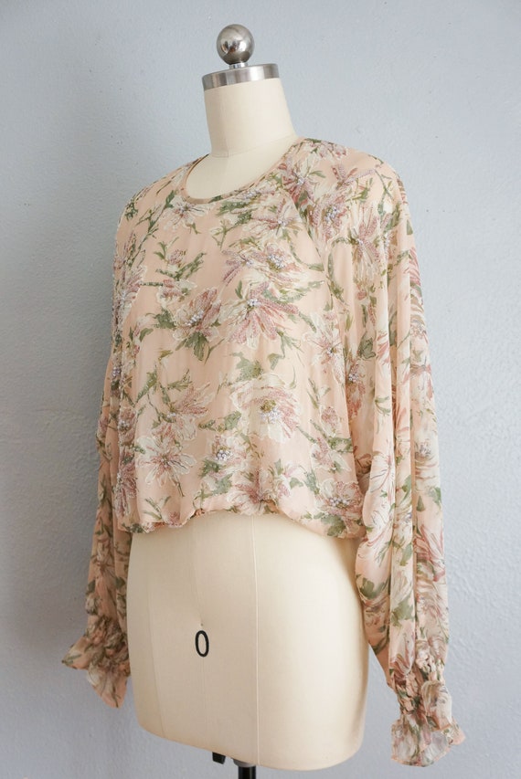 1980s Diane Freis beaded floral top | vintage 80s… - image 8