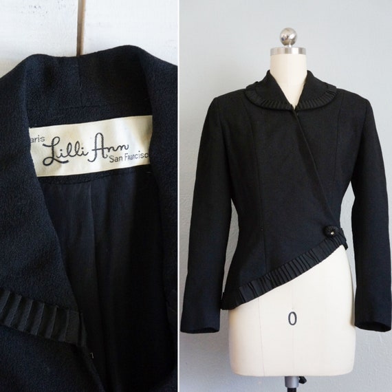 1960s Lilli Ann black jacket | vintage 60s Lilli A