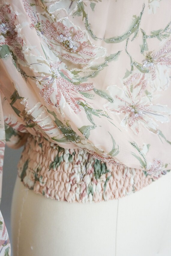 1980s Diane Freis beaded floral top | vintage 80s… - image 5
