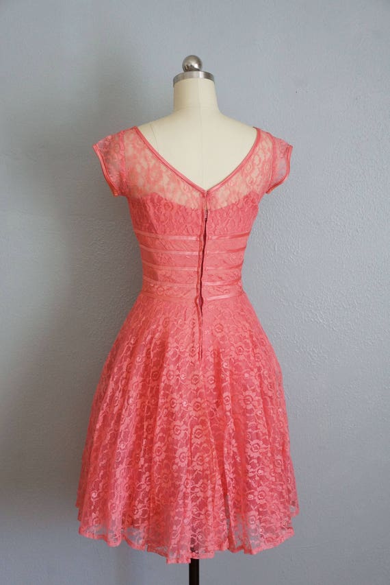 1950s Thinking of You pink lace dress | vintage 5… - image 5