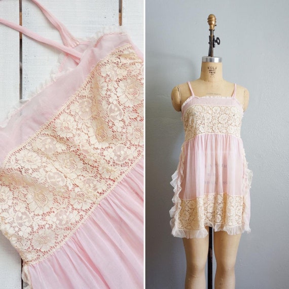 1920s Livvie step-in | vintage 20s gauzy lace one