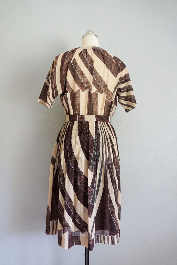 1950s Coffee Cafe geometric print dress | vintage… - image 6