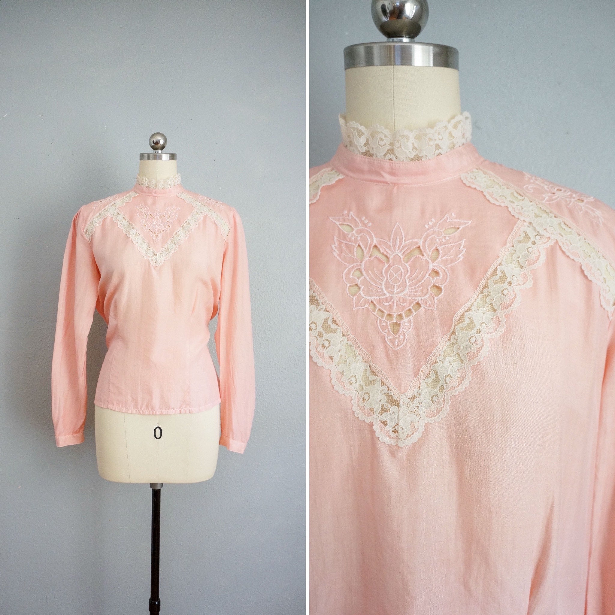 流行り の ブランド - 2024年おすすめのアイテム満載 70s Lace Etsy - Top シャツ/ブラウス(長袖/七分)