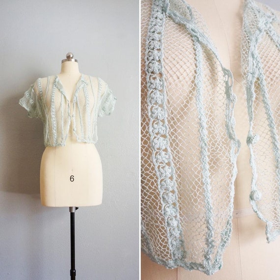 1950s Dream Story crochet blouse | vintage 50s han