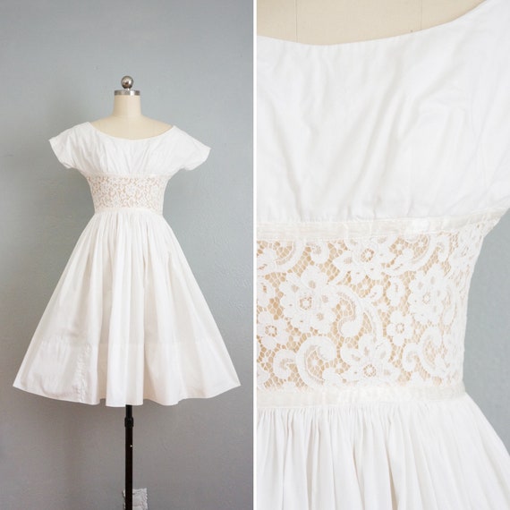 1950s Middle Roses cotton day dress | vintage 50s… - image 1