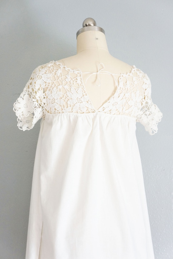 edwardian Delicate White cotton crochet gown | an… - image 7