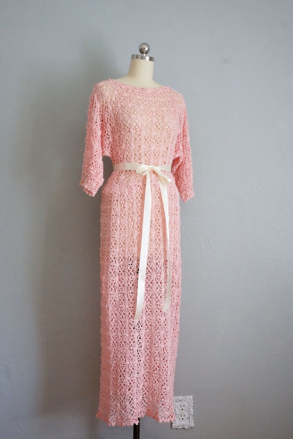 1930s Secret Keeper crochet pink dress | vintage … - image 4