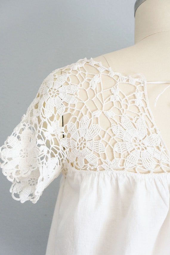 edwardian Delicate White cotton crochet gown | an… - image 8