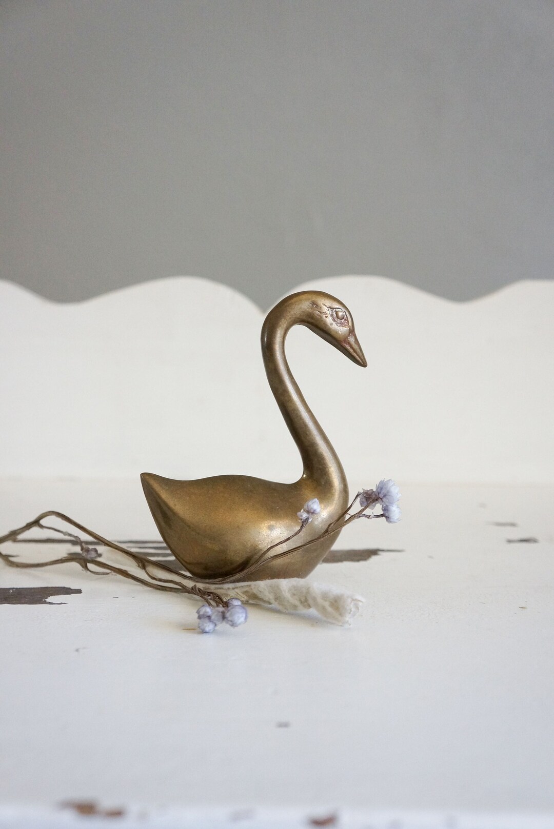 1980s Brass Goose Figurine Vintage 80s Brass Animal Figurine Etsy