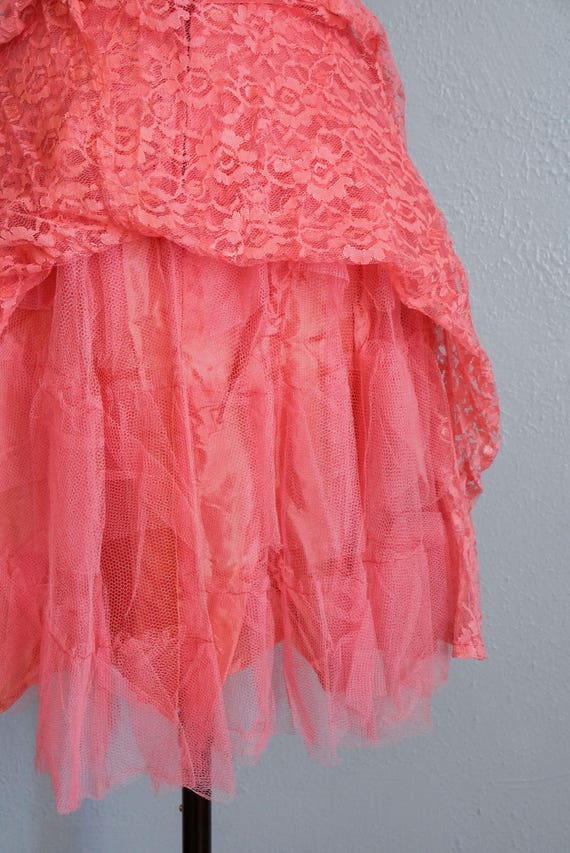 1950s Thinking of You pink lace dress | vintage 5… - image 7