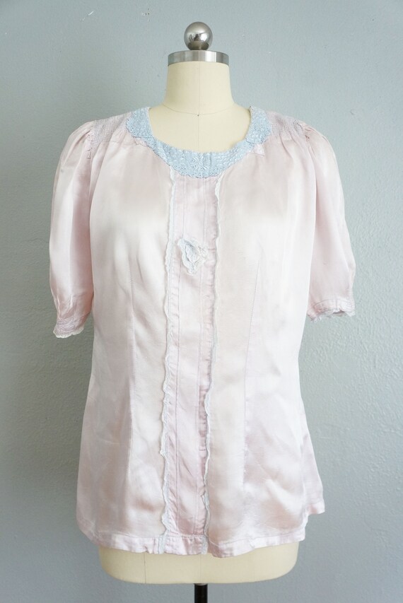1930s/1940s Lavender Dreams satin top | vintage 4… - image 2