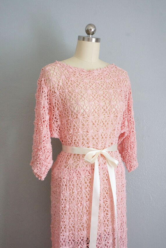 1930s Secret Keeper crochet pink dress | vintage … - image 5