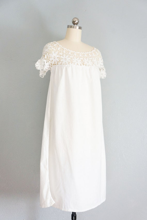 edwardian Delicate White cotton crochet gown | an… - image 4