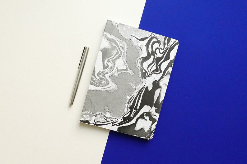 MARBLE PAPER NOTEBOOK 6 / High-end marbled stationery image 8