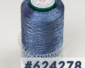 Hilo JThouse "Viscosa Italiana". Color 624278, Azul Medio. Peso de un ovillo: 100 gramos.