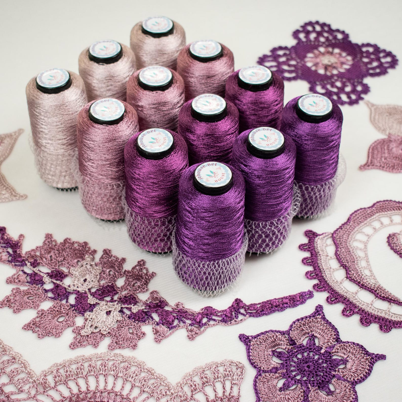 Crochet Yarn, Italian Viscose, Silk Yarn. 1200 Grams Kit. 100 Grams ...