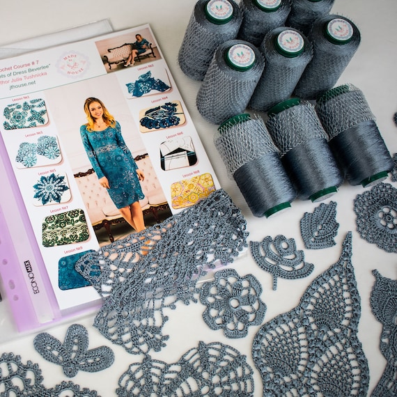 crochet dress kit Crochet Kit for Dress. Crochet Dress Pattern. Yarn Kit for the Dress.  Handmade Dress. Crochet Gift Set for Women. Crochet Dress DIY