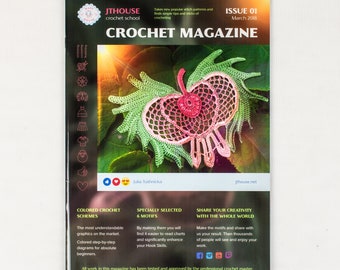 Digital crochet magazine "JTHOUSE #1". Detailed video tutorial for all materials. High-quality colored schemes with instructions in English.