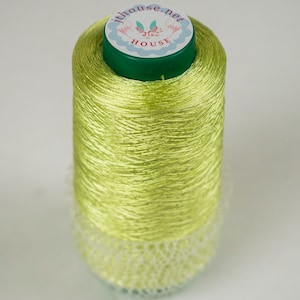 JThouse yarn &quot;Italian Viscose&quot;. Color 21-627, Lime Yellow Green color. Weight of one item - 100 grams