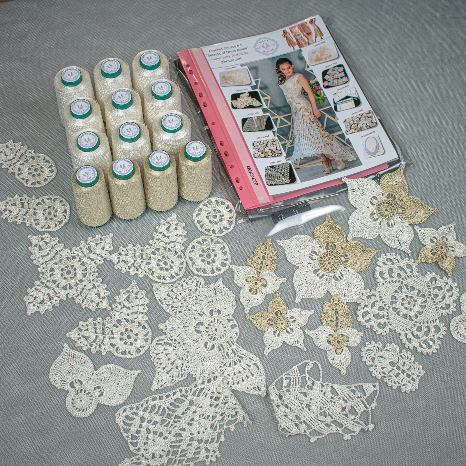 Crochet Kit for Dress. Crochet Dress Pattern. Yarn Kit for the Dress. Handmade Dress. Crochet Gift Set for Women. Crochet Dress DIY