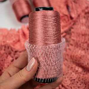 100g Italian Viscose Yarn – Pastel Antique Rose Salmon – 100% Viscose Cone for Crochet Projects – Soft, Silky, Lightweight Yarn | Color 3122