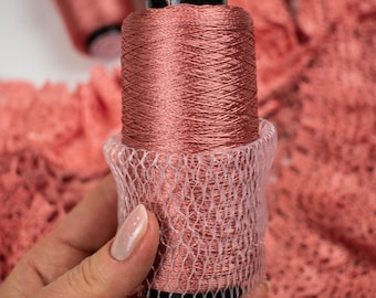 100g Italian Viscose Yarn – Pastel Antique Rose Salmon – 100% Viscose Cone for Crochet Projects – Soft, Silky, Lightweight Yarn | Color 3122