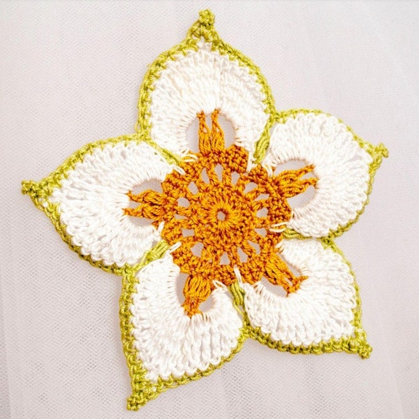 Crochet patterns of Motif “Flower Talisman”. PDF tutorial and video tutorial. Easy crochet motif pattern for beginners. Digital pattern.