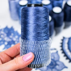 JThouse yarn &quot;Italian Viscose&quot;. Color 21-625, Middle Blue color. Weight of one item - 100 grams