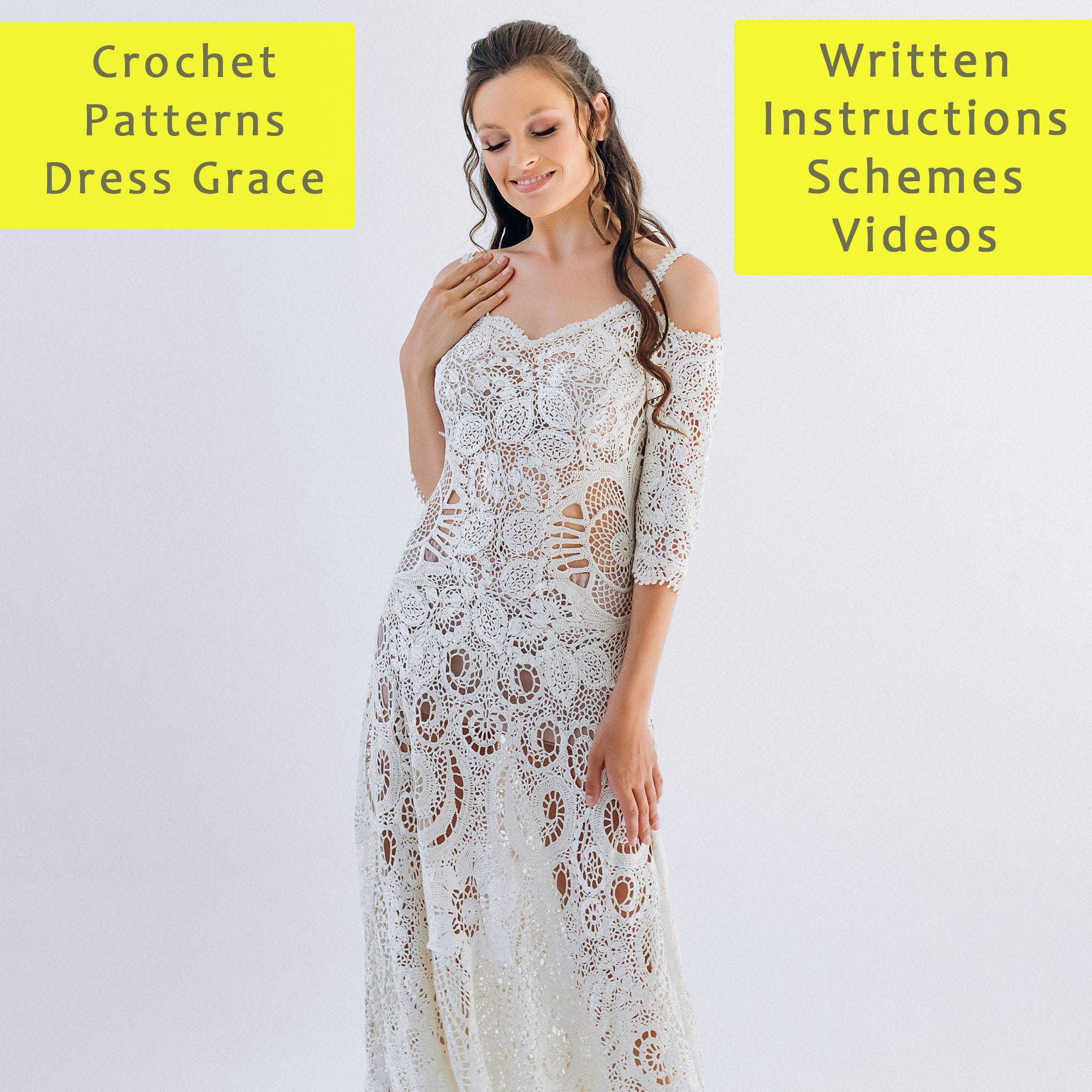 Crochet Wedding Dress Pattern. Crochet Video Tutorials About Dress Crochet Wedding Dress Pattern. Crochet Video Tutorials About Dress