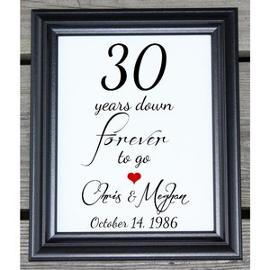 30 Years of Marriage | 30 Years Down | 30 Year Anniversary | 30th Wedding Anniversary | 30th Anniversary Gift  Her Him | Husband Wife Gift