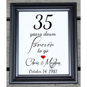 35 Years of Marriage | 35 Years Down | 35 Year Anniversary | 35th Wedding Anniversary | 35th Anniversary Gift  Her Him | Husband Wife Gift